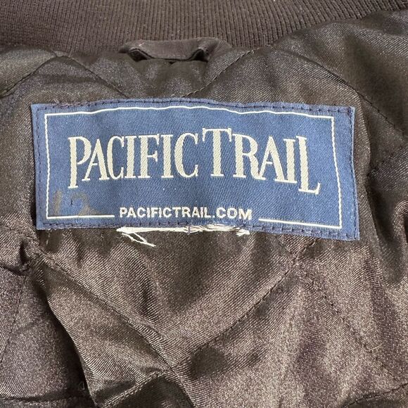 Pacific Trail Women's Quilted Black Bomber Jacket with Buttons size Large - Picture 3 of 5